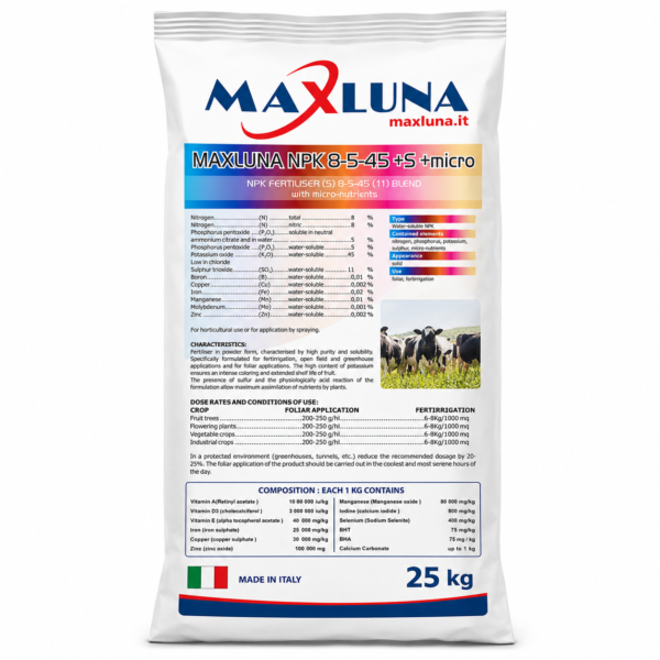 MAXLUNA NPK 8-5-45 +S +micro