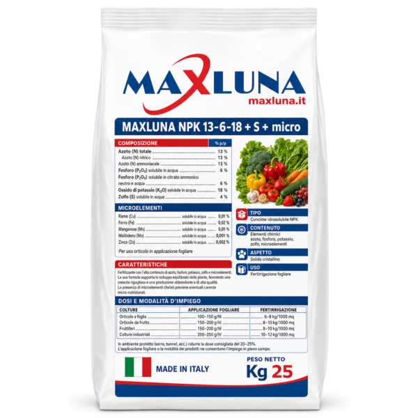 MAXLUNA NPK 13-6-18 +S +micro